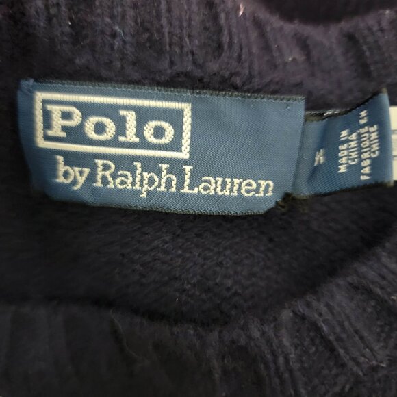 Polo Ralph Lauren Heritage Bear Wool Crewneck Sweater in Navy Blue - Picture 10 of 10